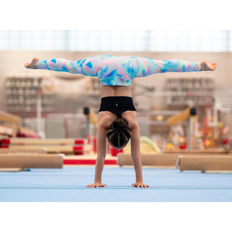 Legging de gymnastique taille haute fille, blanc