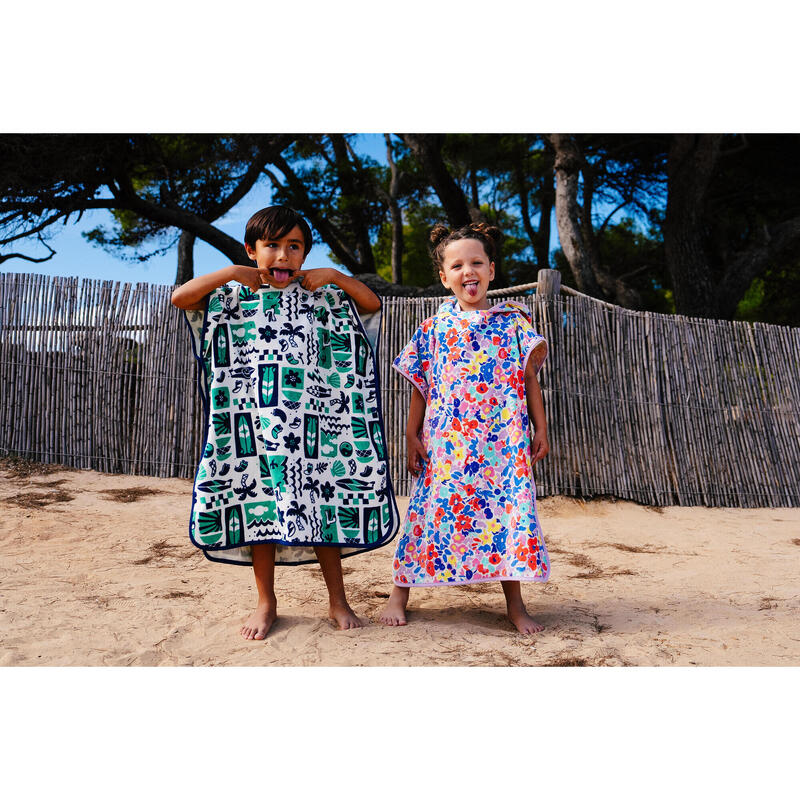 Poncho surf 500 Naive Albastru Copii 110-135 cm