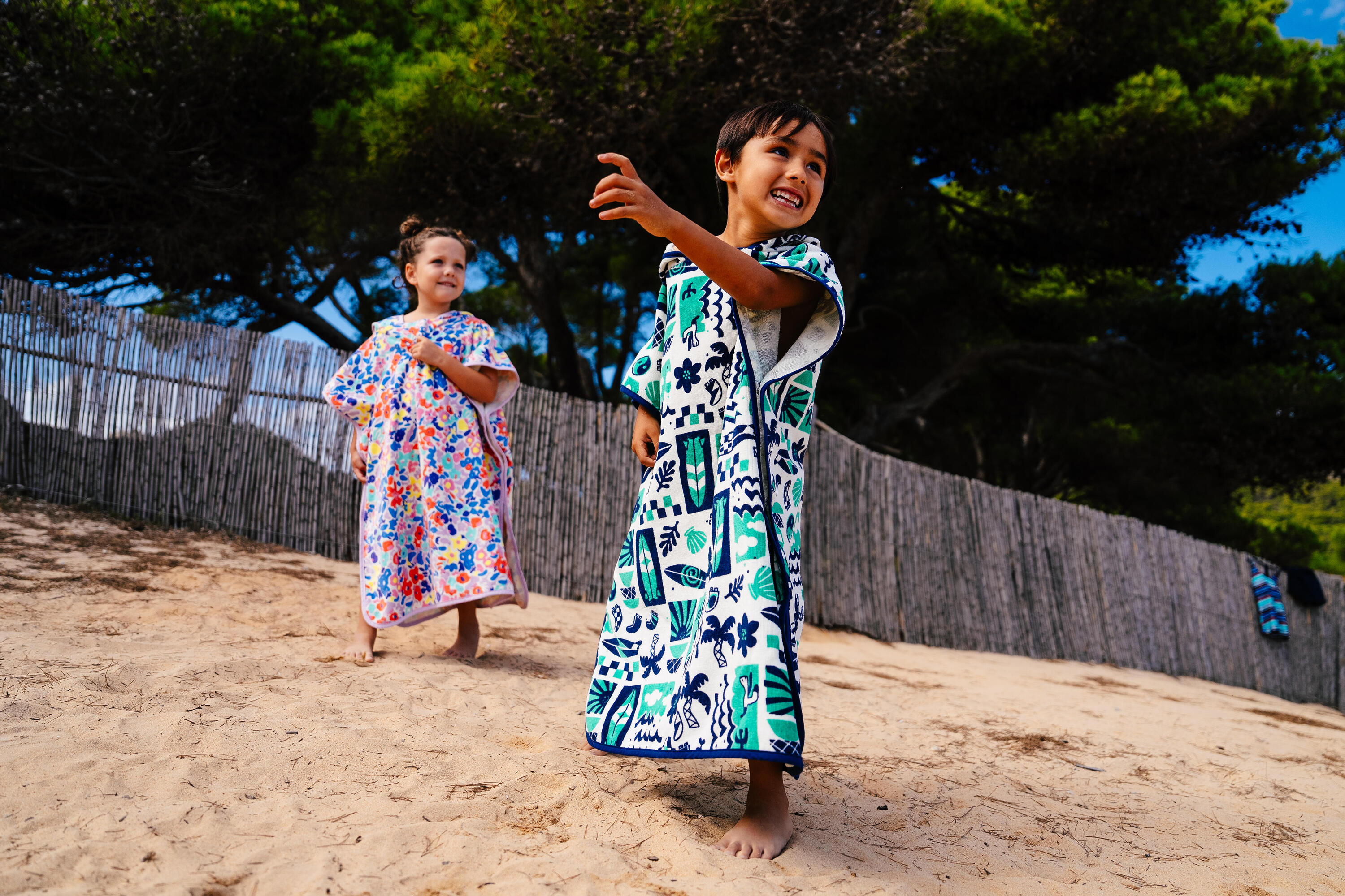 Poncho Surf 500 Naive Niños 110-135 cm Azul 7/8