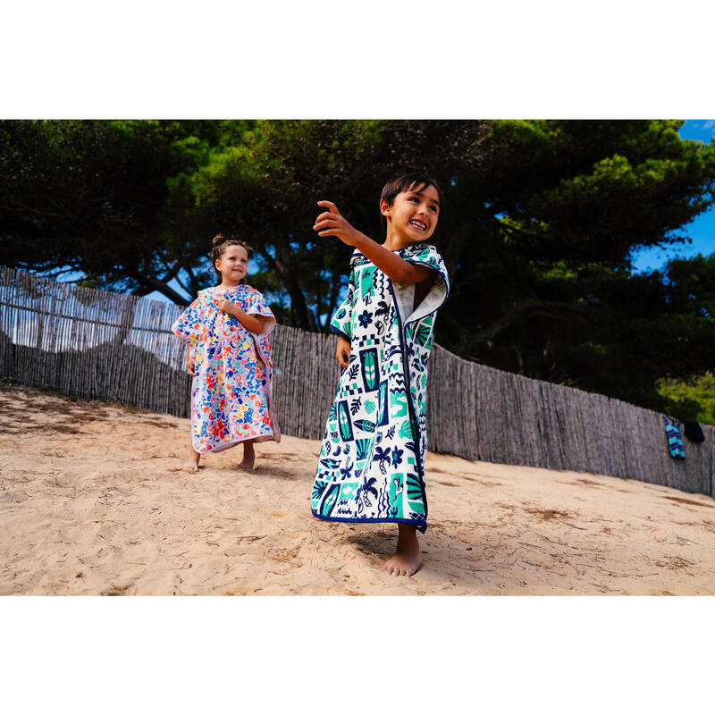 Poncho surf 500 Naive Albastru Copii 110-135 cm