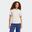 T-shirt de fitness femme en coton, beige
