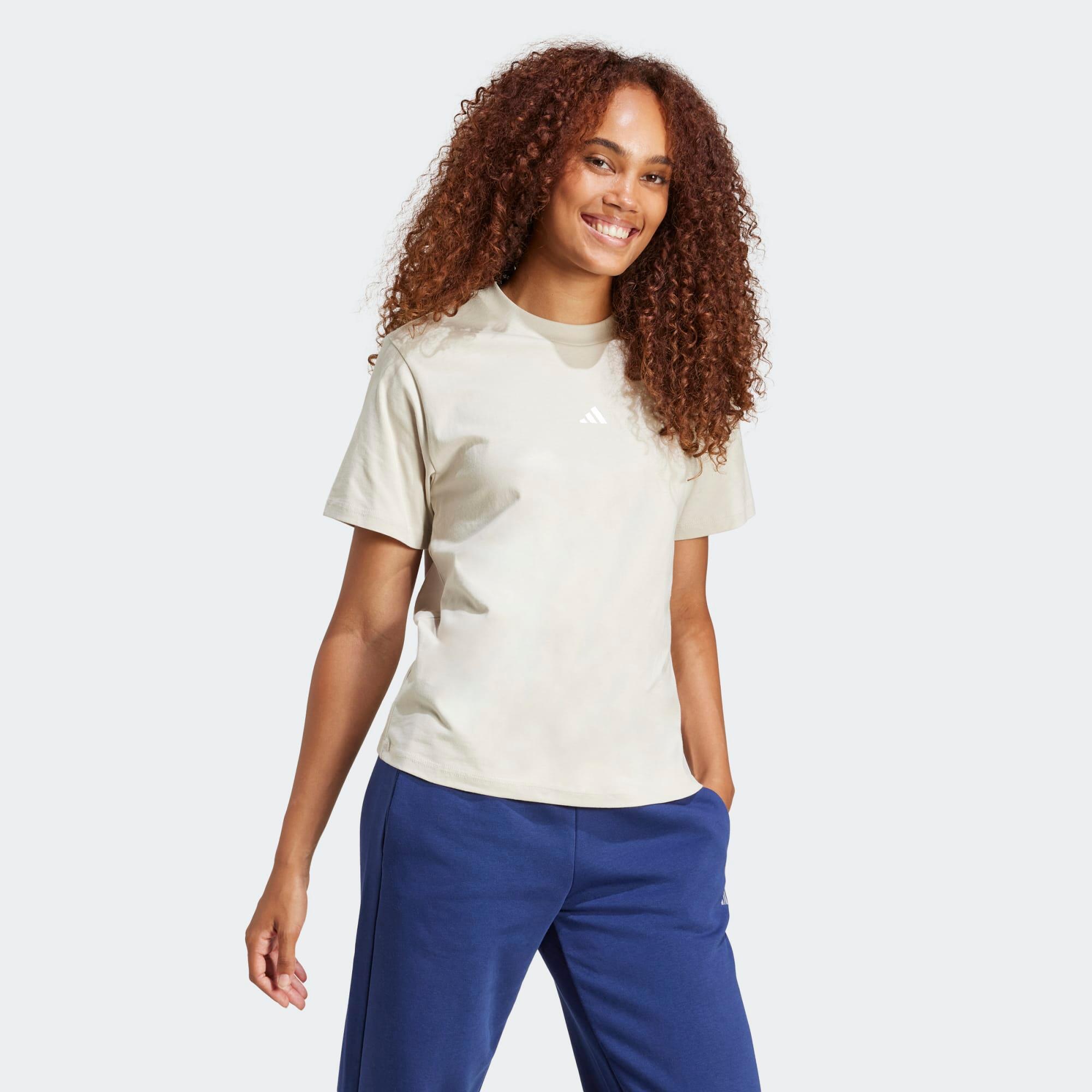 T-shirt de fitness femme en coton, beige 3/5