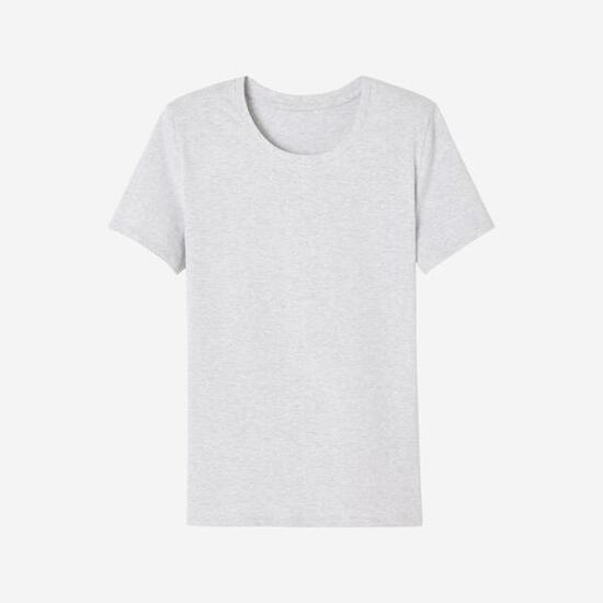 T-shirt donna palestra regular fit cotone grigia