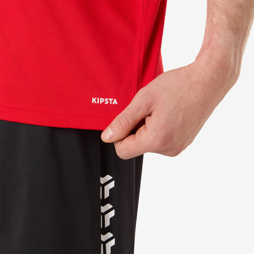 Crna muška majica kratkih rukava za rukomet H100