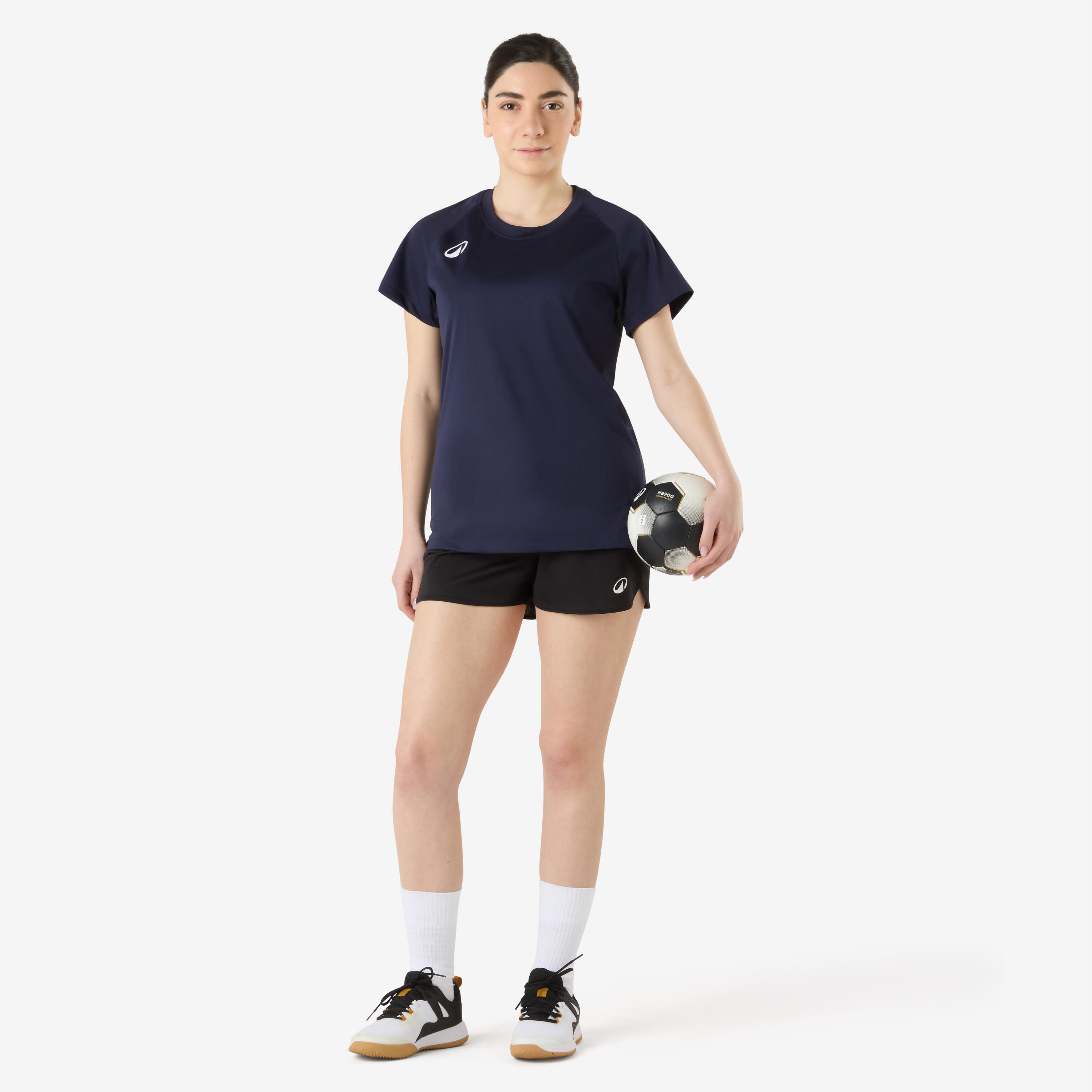 Handbalshirt voor dames H100 marineblauw 6/9