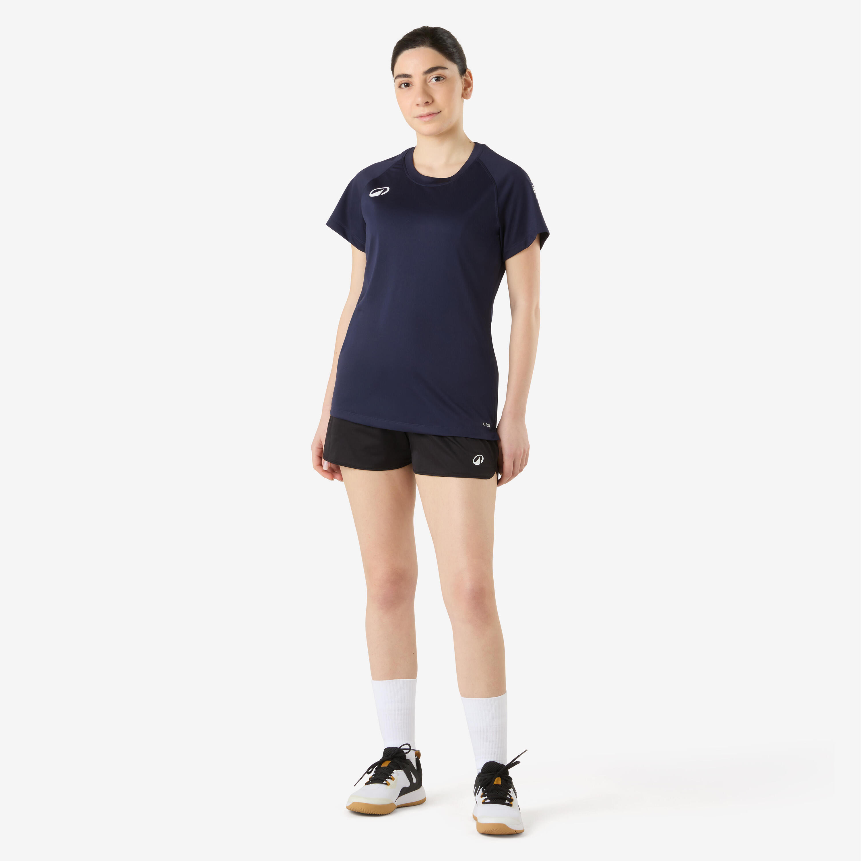 Handbalshirt voor dames H100 marineblauw 7/9