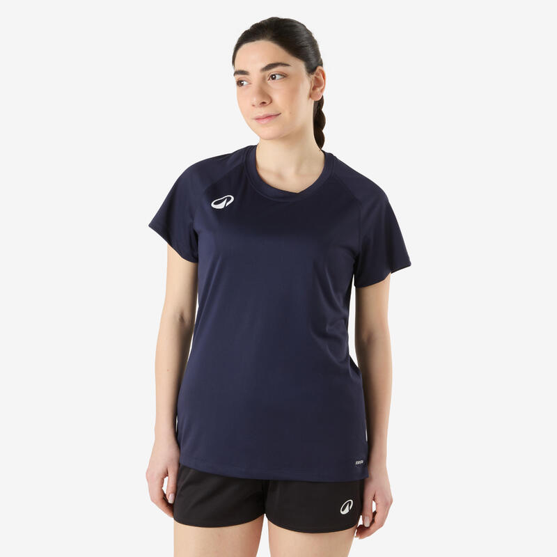 Tricou Handbal h100 Albastru Damă