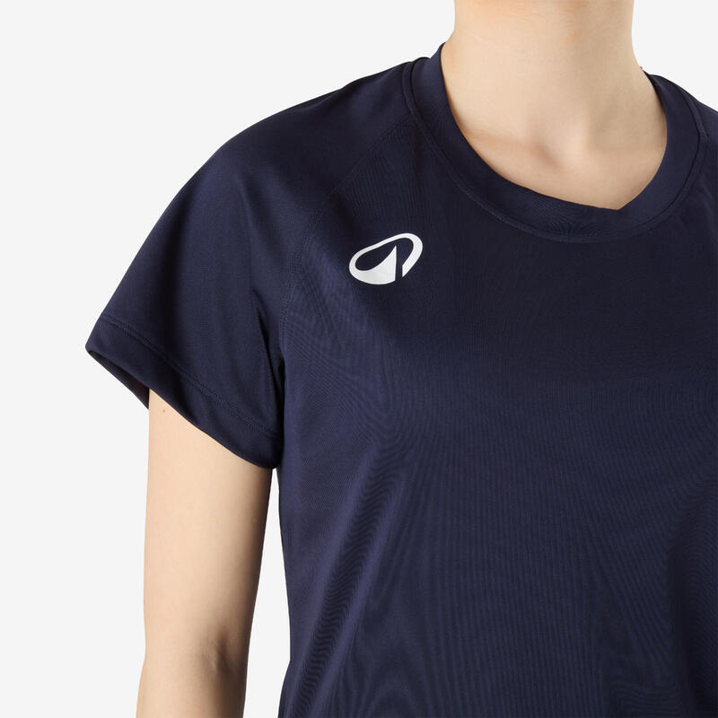 Tricou Handbal h100 Albastru Damă