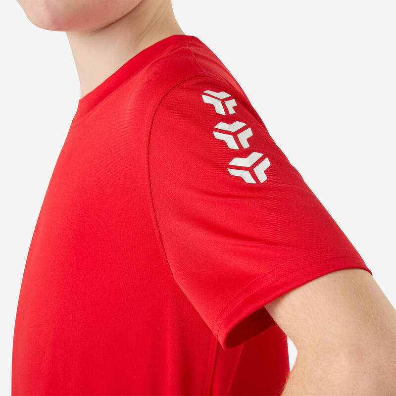 Tricou Handbal H100 Roşu Copii 