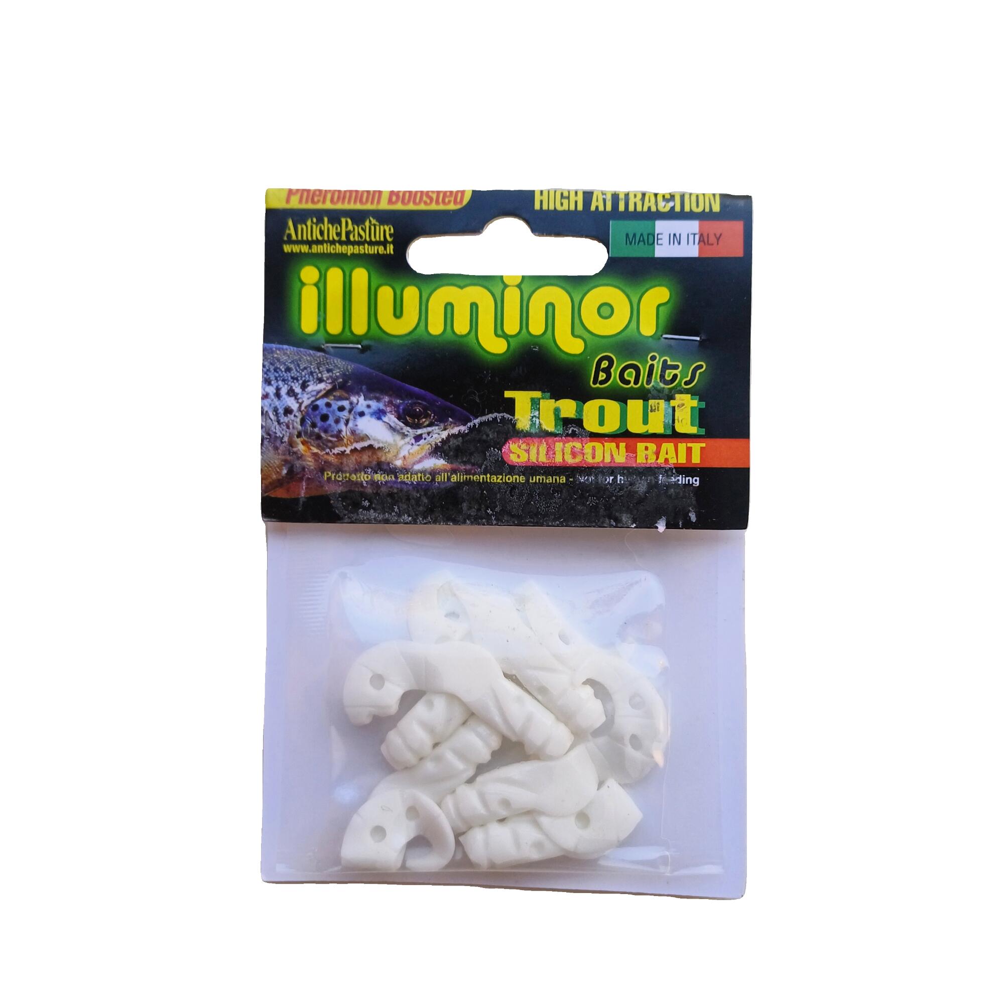 Esca morbida grub Antiche Pasture Illuminor Baits Falcetto bianco 1/2