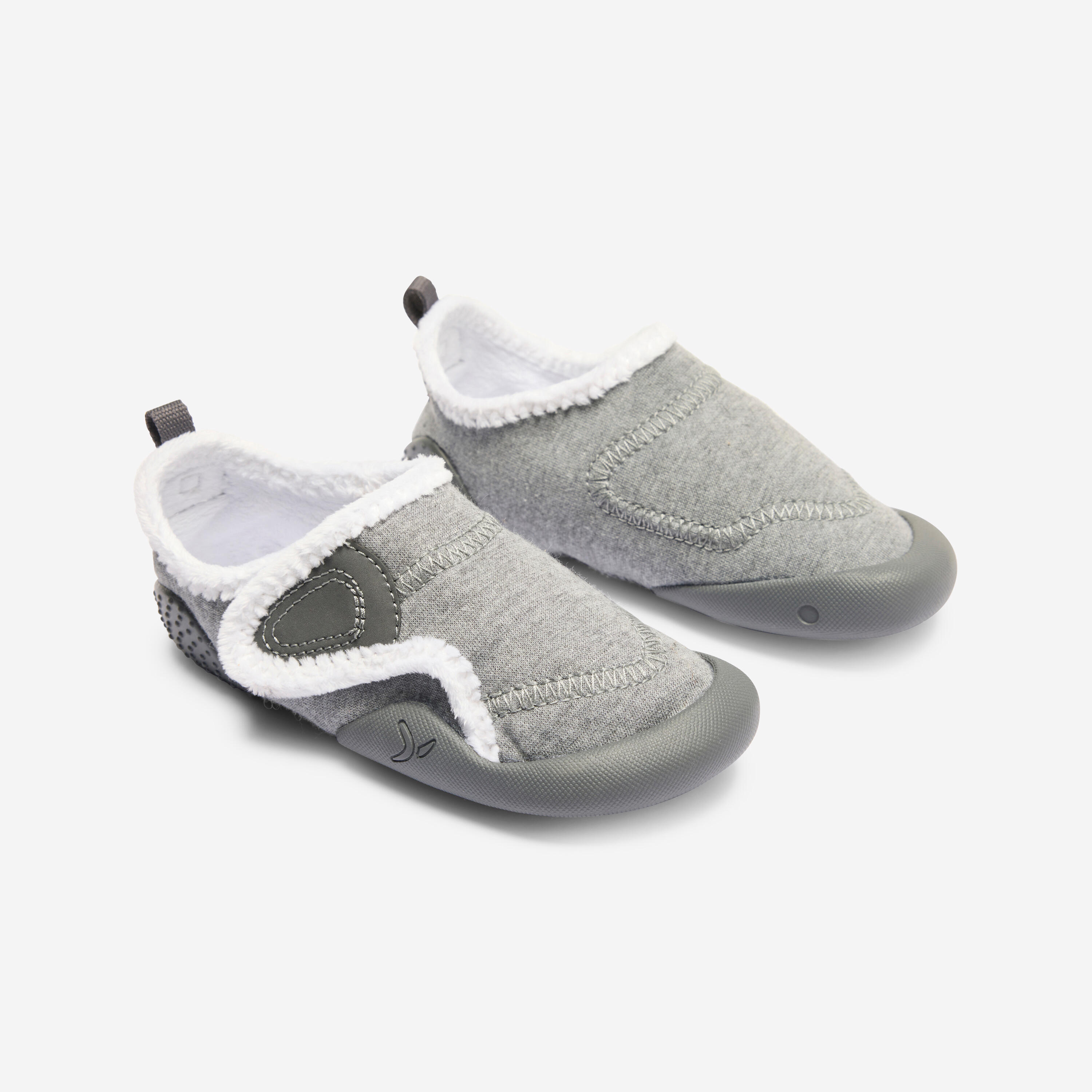 Isotoner Stivaletti Pantofola Bambina Con Cerniera: Morbidi E Antiscivolo, Grigio, Taglia 21 EU