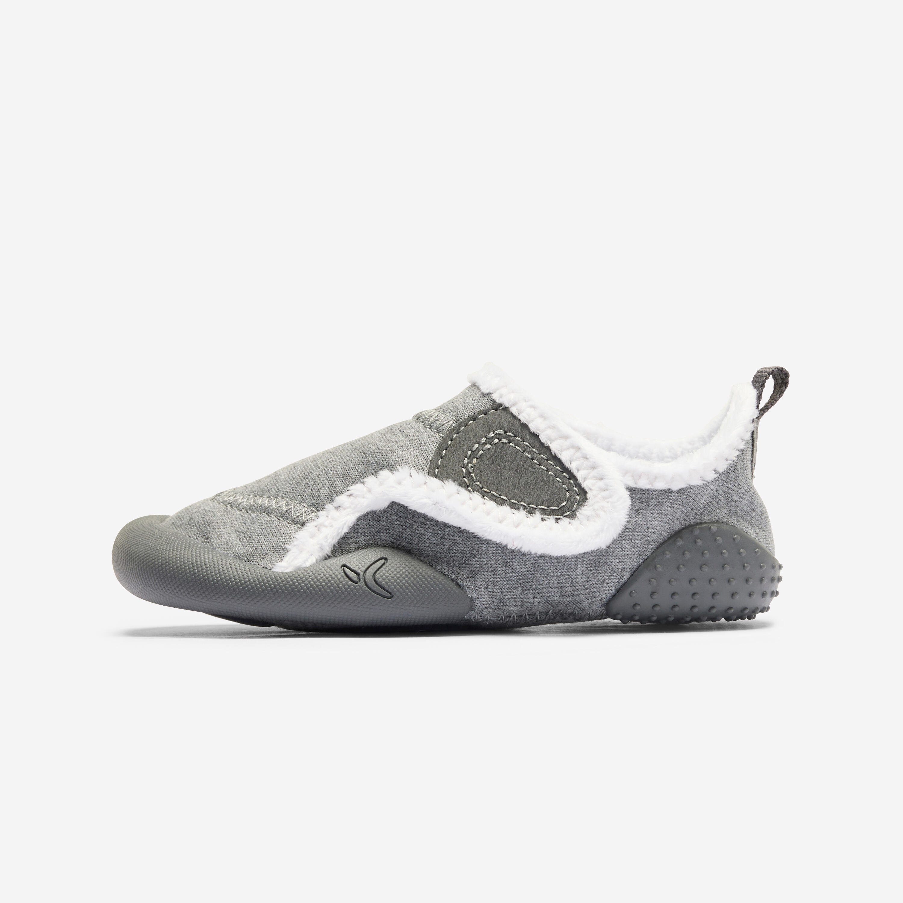 DECATHLON Scarpette antiscivolo bambino 550 BABYLIGHT calde e morbide grigie dal 20 al 32