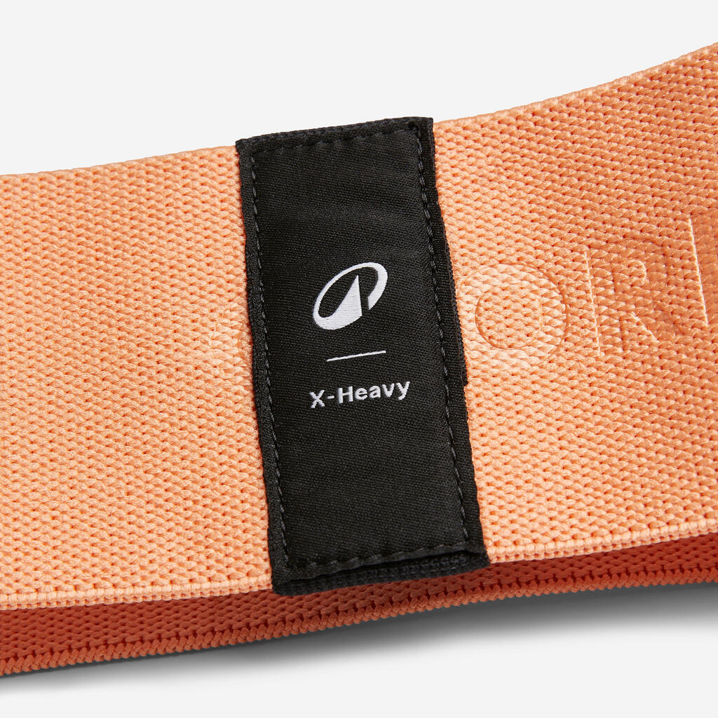 Élastique textile pour fessier de fitness résistance très forte, orange