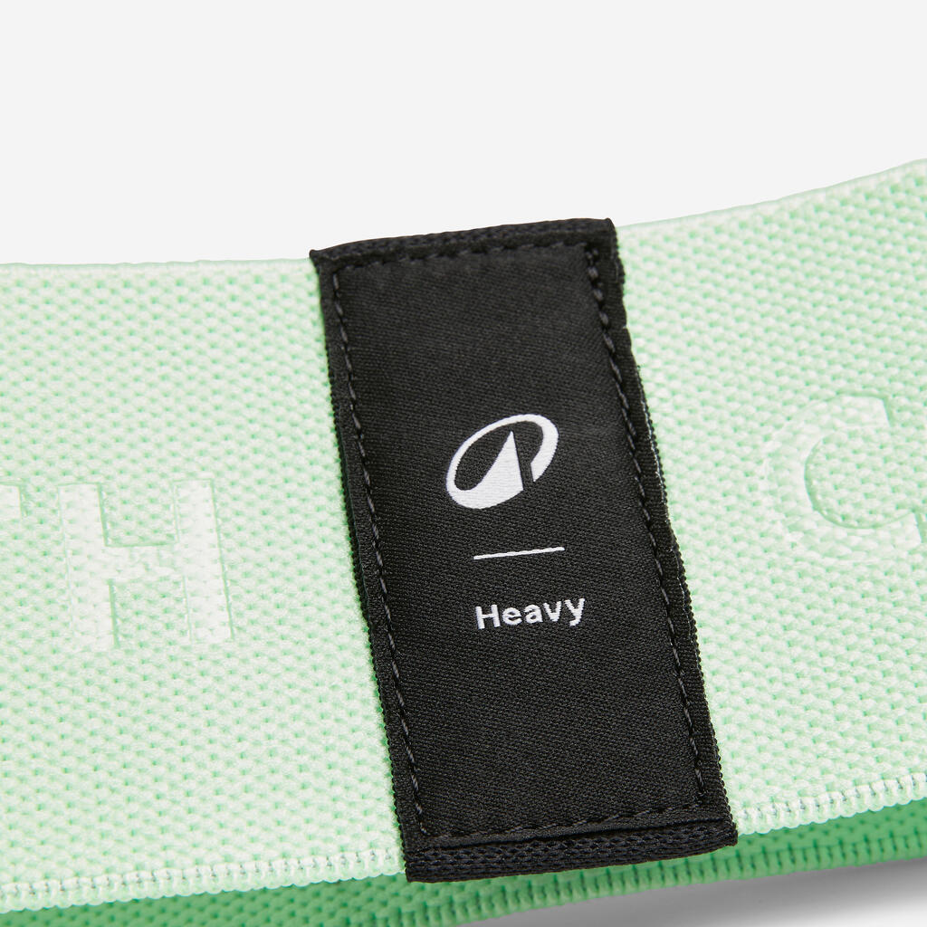 Élastique textile pour fessier de fitness résistance forte, vert