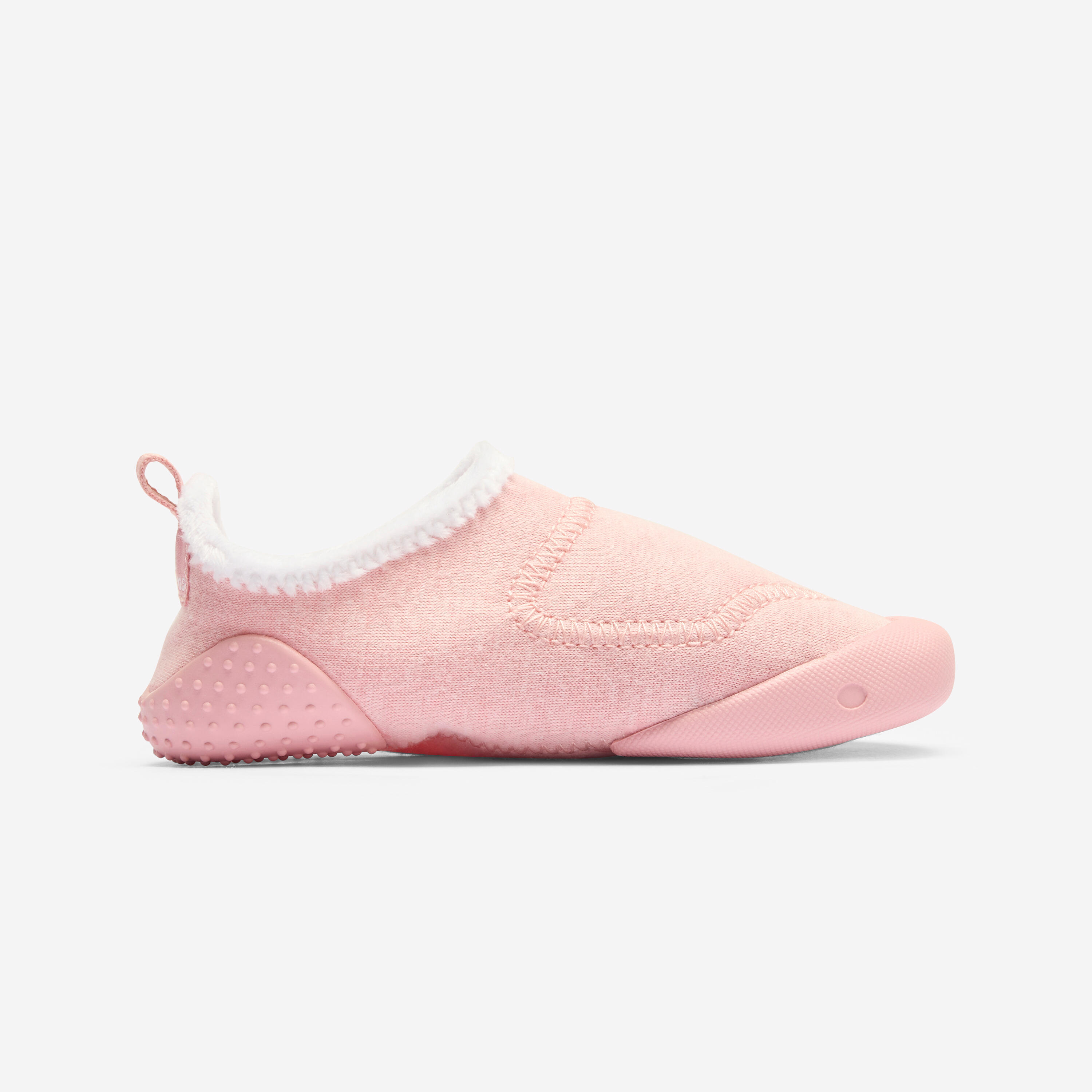 DECATHLON Zapatillas slipper forro primeros pasos  Bebé Domyos 550 rosa del 20 al 32