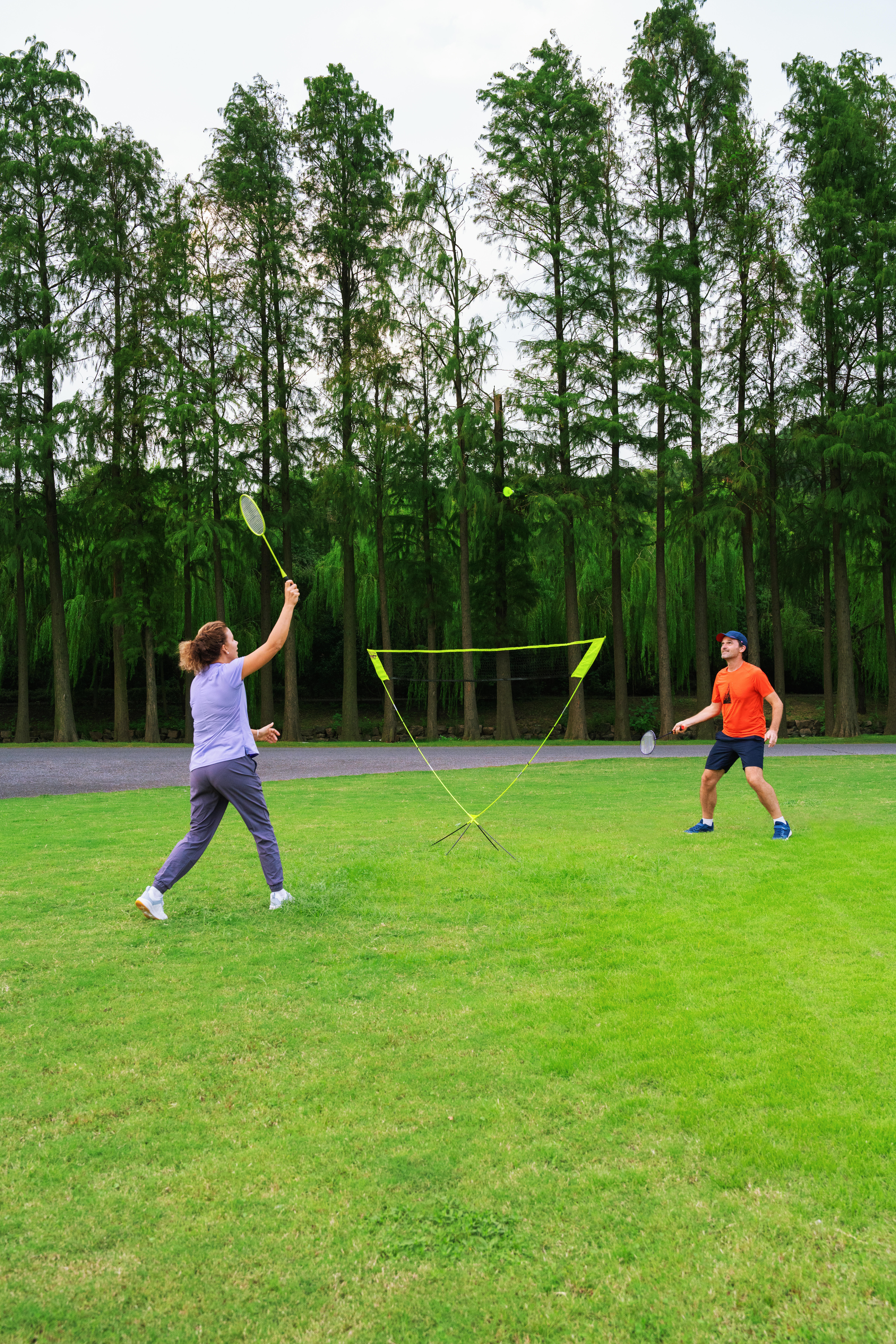 Badminton Set - 2-Racket 2-Shuttle & Net Yellow - DECATHLON