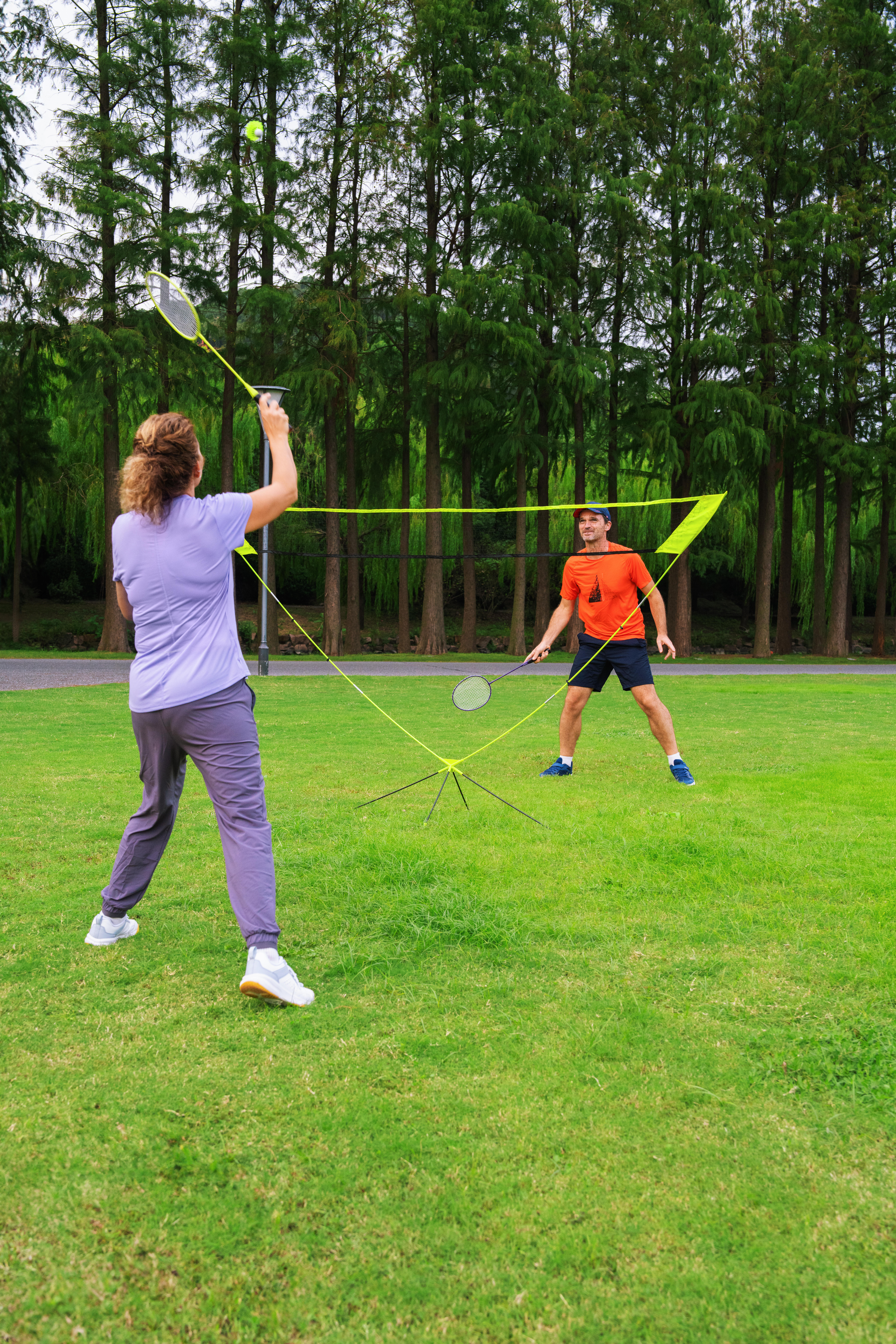 Badminton Set - 2-Racket 2-Shuttle & Net Yellow - DECATHLON