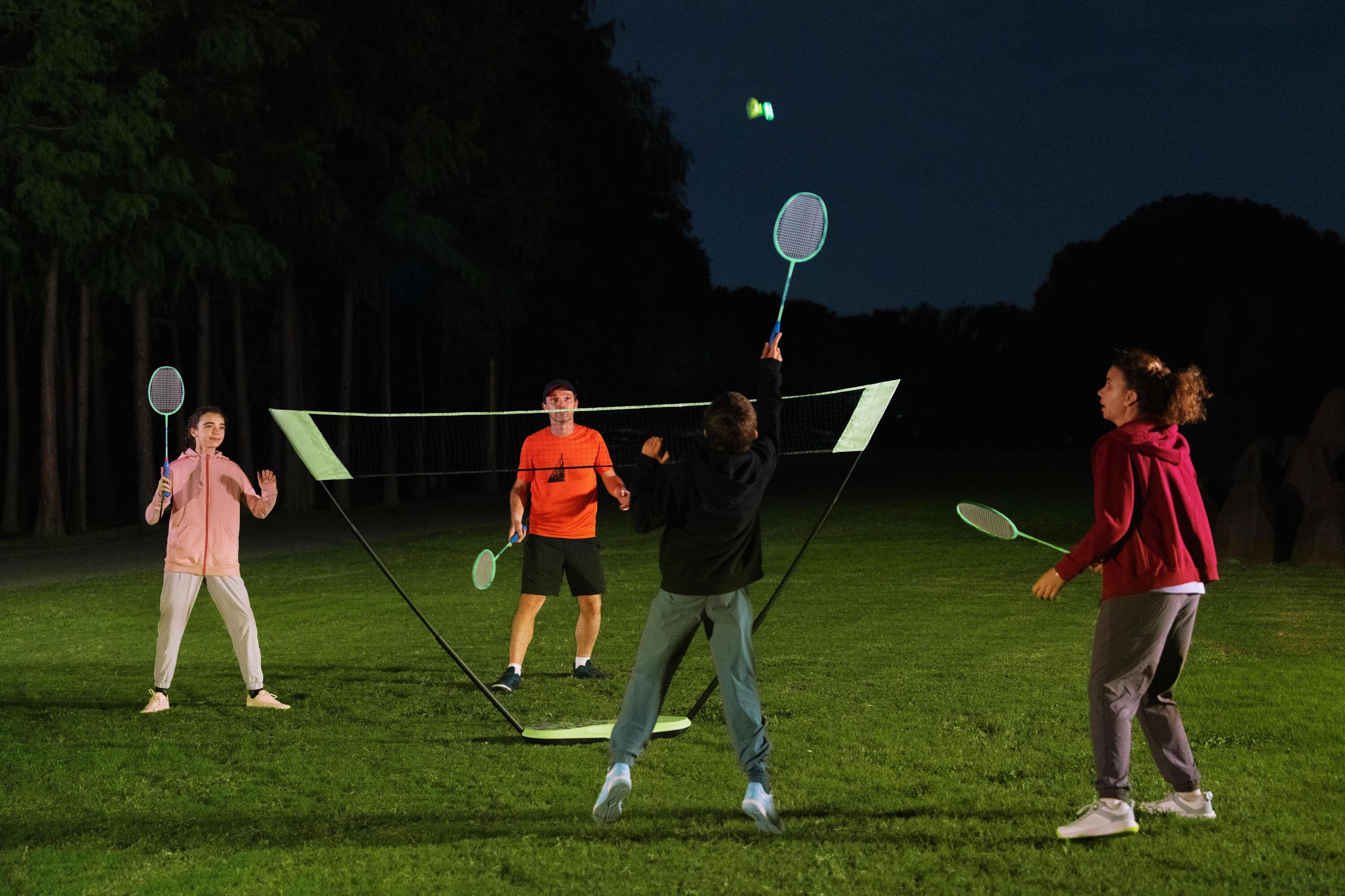 Ensemble badminton - 2 raquettes 2 volants Sensation 190 bleu jaune 13/20