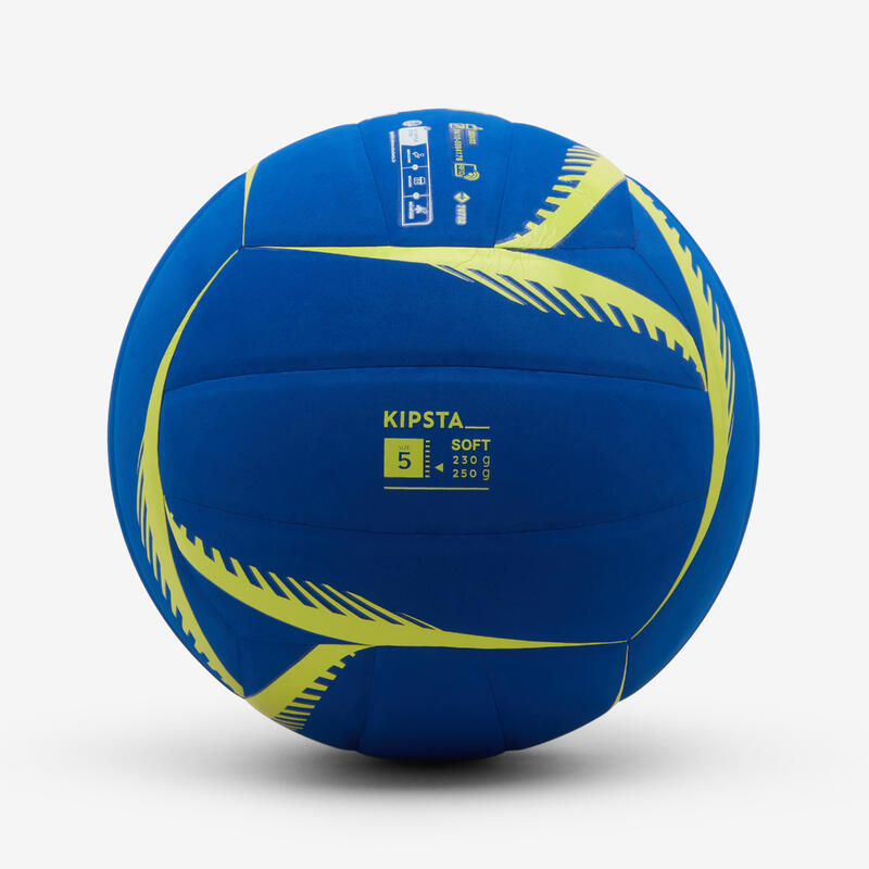Ballon de volley-ball - vb500 soft 230/250 g bleu et jaune