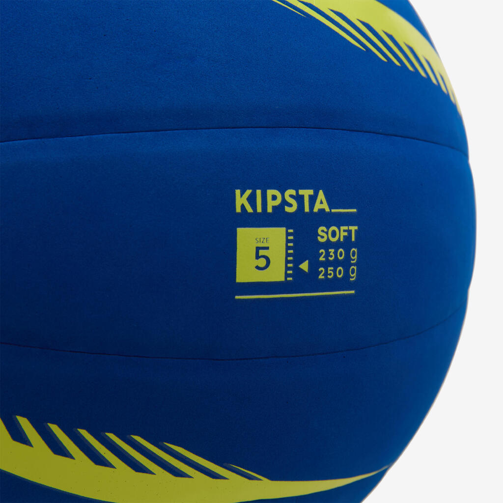 Ballon de volley-ball - vb500 soft 230/250 g bleu et jaune