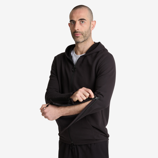 Sweat zippé homme facile à enfiler - noir