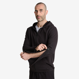 Sweat zippé homme facile à enfiler - noir