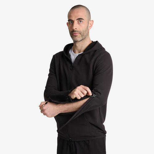 Sweat zippé homme facile à enfiler - noir