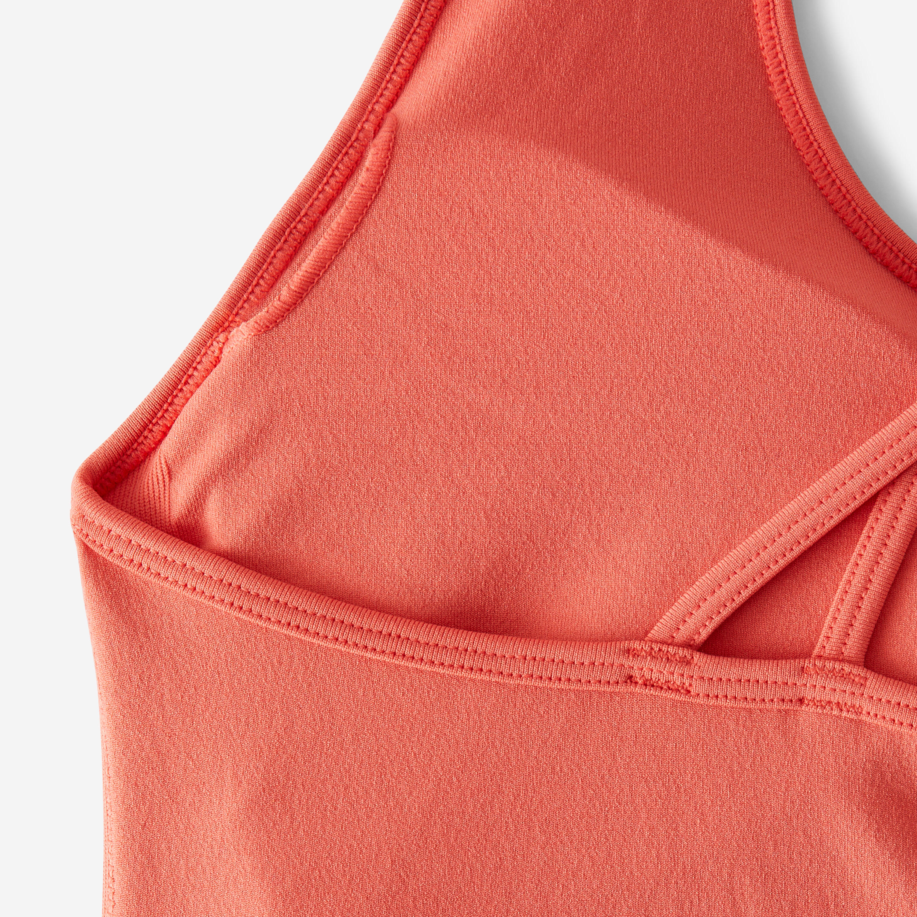 Brassière bretelles croisées maintien léger femme - rose - DOMYOS