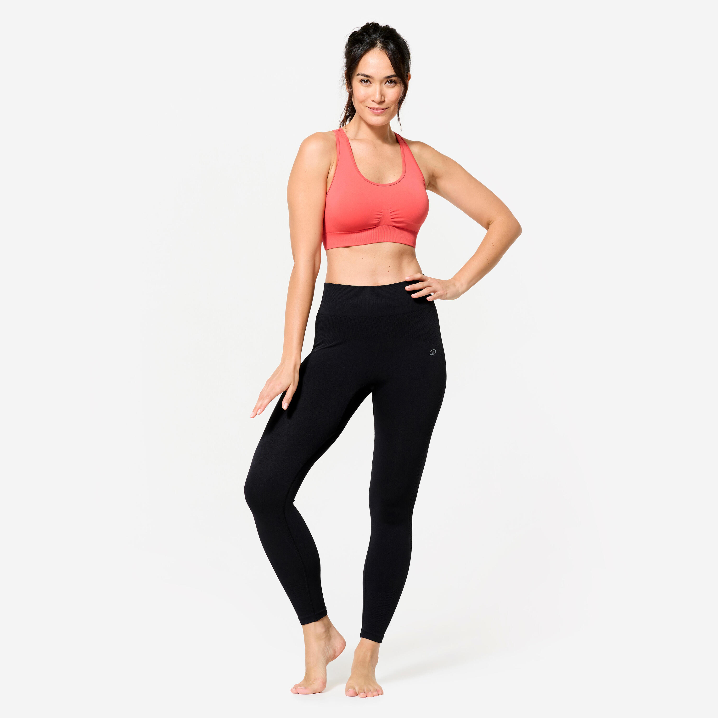 Brassière bretelles croisées maintien léger Femme, Rose 2/7