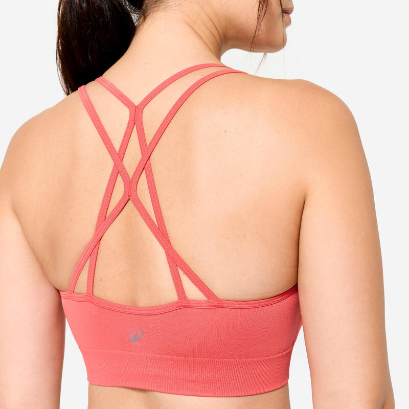 BH mit gekreuzten Trägern, leichte Stützkraft Damen, rosa