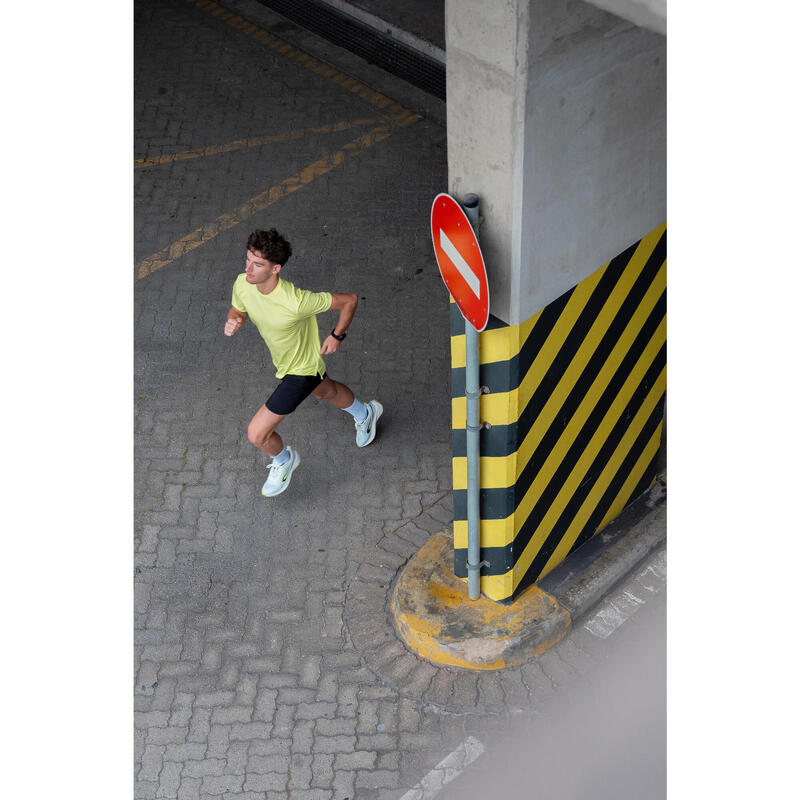 Tricou respirant Alergare Jogging KIPRUN Run 500 Dry Galben Bărbați