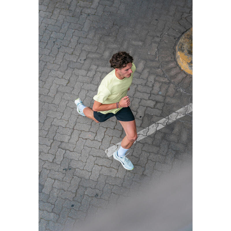 Tricou respirant Alergare Jogging KIPRUN Run 500 Dry Galben Bărbați