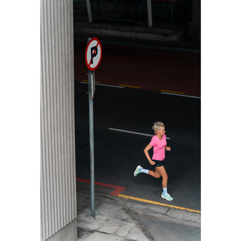 T-shirt running & trail sans couture femme - kiprun run 500 confort rose