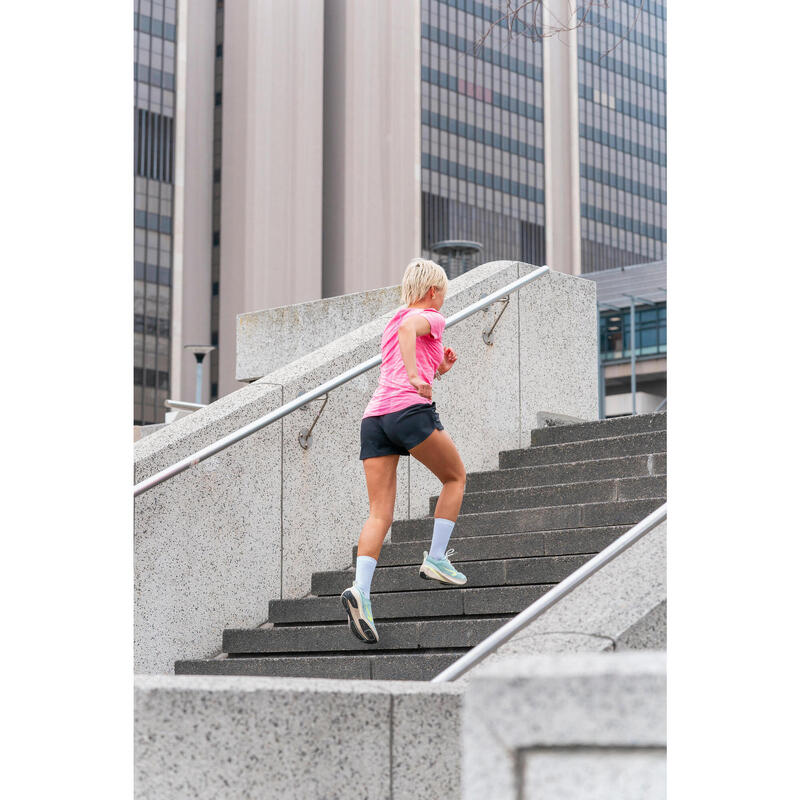 T-shirt running & trail sans couture femme - kiprun run 500 confort rose