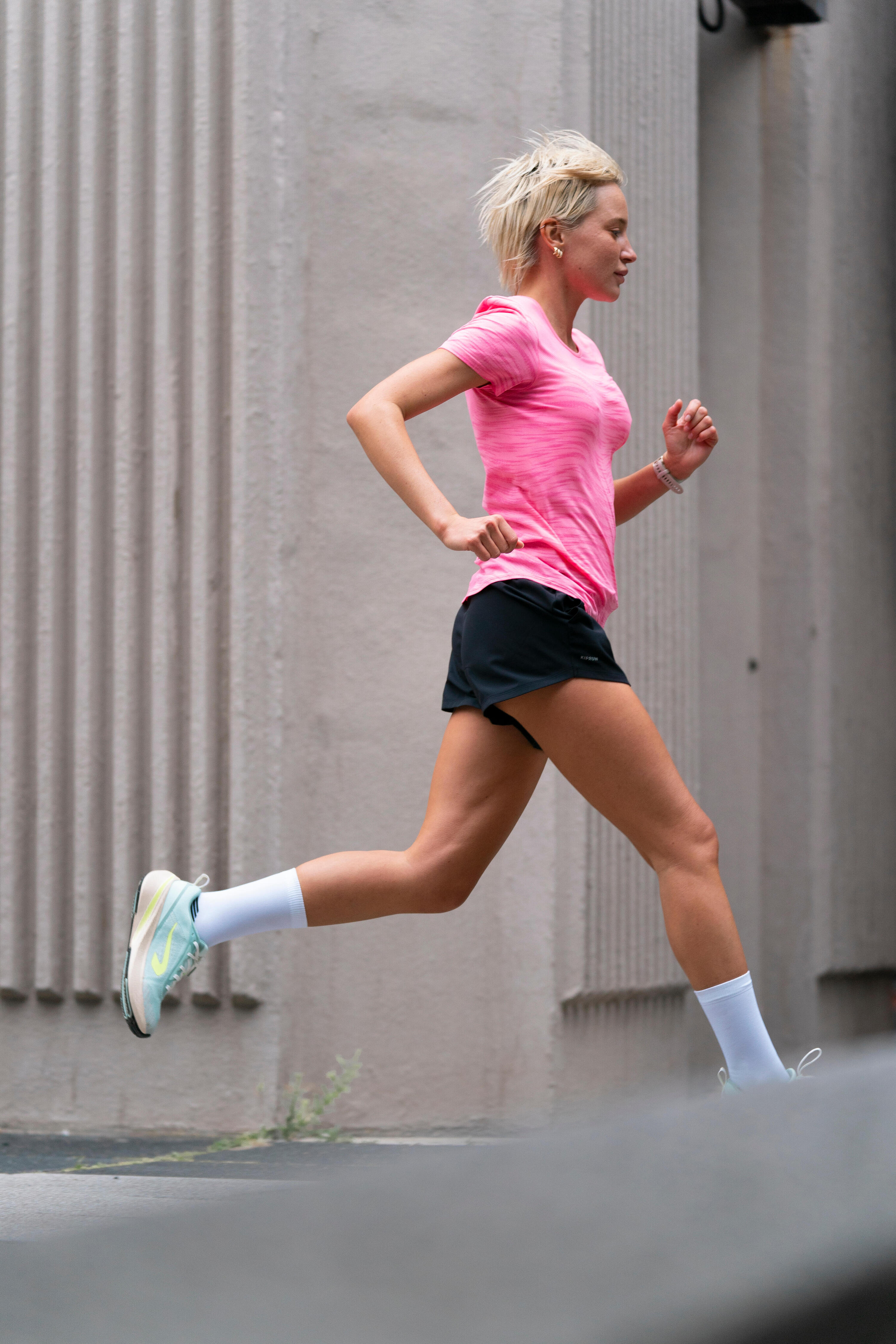 Playera de running y trail sin costuras rosa para mujer Kiprun Run 500 Confort 5/9