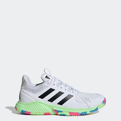 Handbalschoenen voor volwassenen court flight wit/geel/blauw