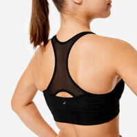 Girl's Breathable Gym Bra - Black with Sequins