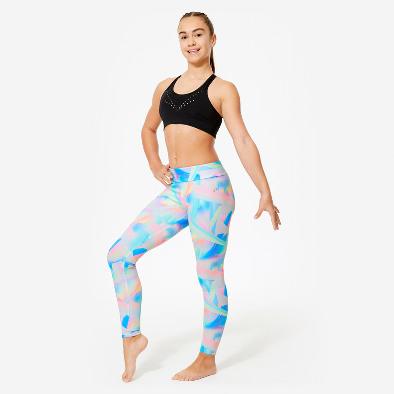 Brassière de gym respirante fille, noire à sequins pour les clubs - Main Image