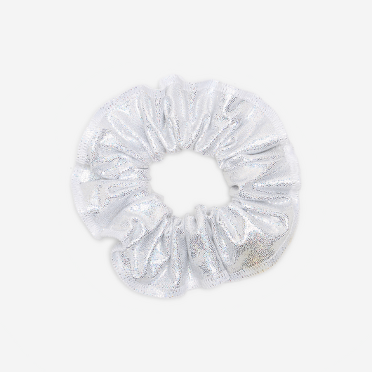 Chouchou de gymnastique à paillettes femme, blanc