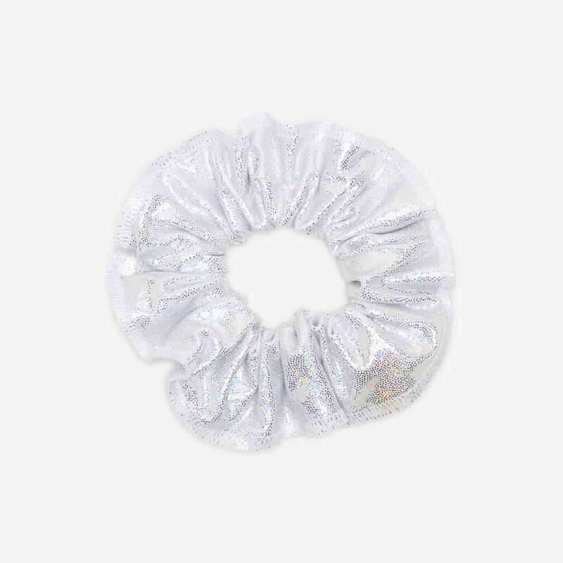 Chouchou de gymnastique à paillettes femme, blanc