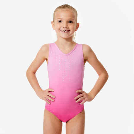 Girls' Sleeveless Gymnastics Leotard - Pink