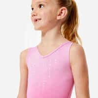 Girls' Sleeveless Gymnastics Leotard - Pink