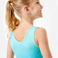 Girls' Sleeveless Gymnastics Leotard - Turquoise