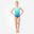 Justaucorps de gymnastique sans manches fille, turquoise