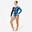 Justaucorps gym manches longues à strass, fille - noir imprimé tropic