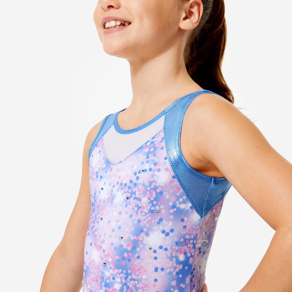 Girls' Sleeveless Gymnastics Leotard - White