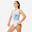 Justaucorps de gymnastique sans manches fille, blanc