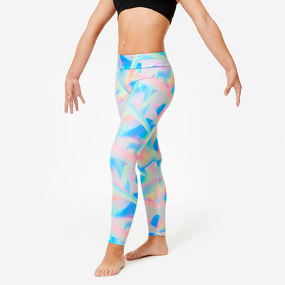 Turnlegging meisjes hoge taille witte print/meerkleurig