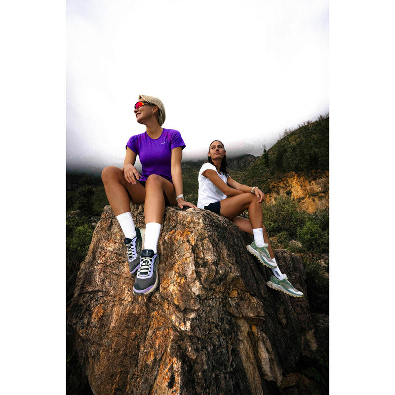 T-shirt running & trail sans couture femme - kiprun run 500 confort slim violet