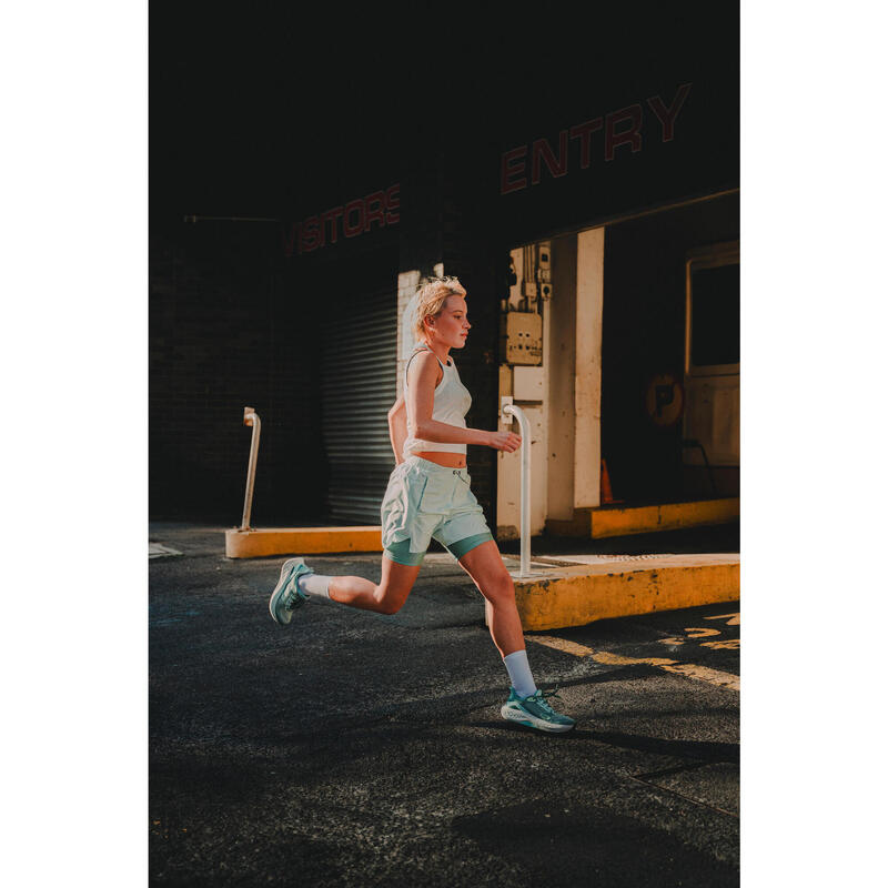 Chaussures de running route Femme - Kiprun KS900 Support - Vert & Kaki
